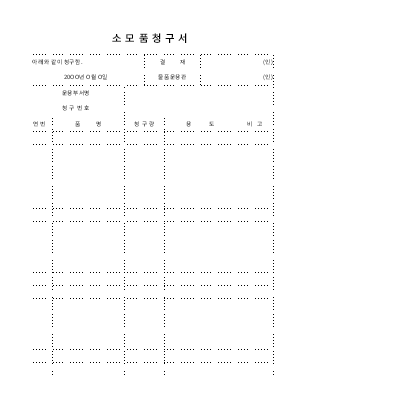 소모품청구서 소모품청구서